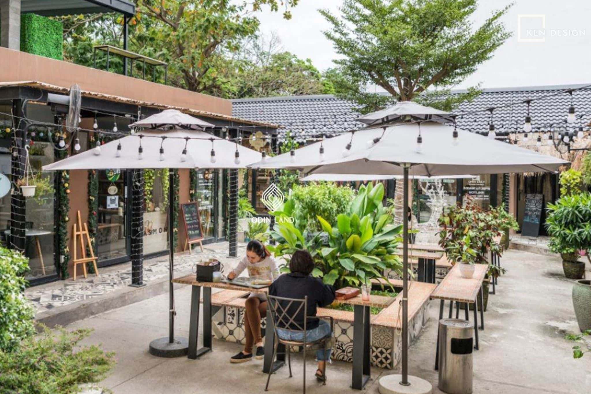 mô hình quán cafe sân vườnmô